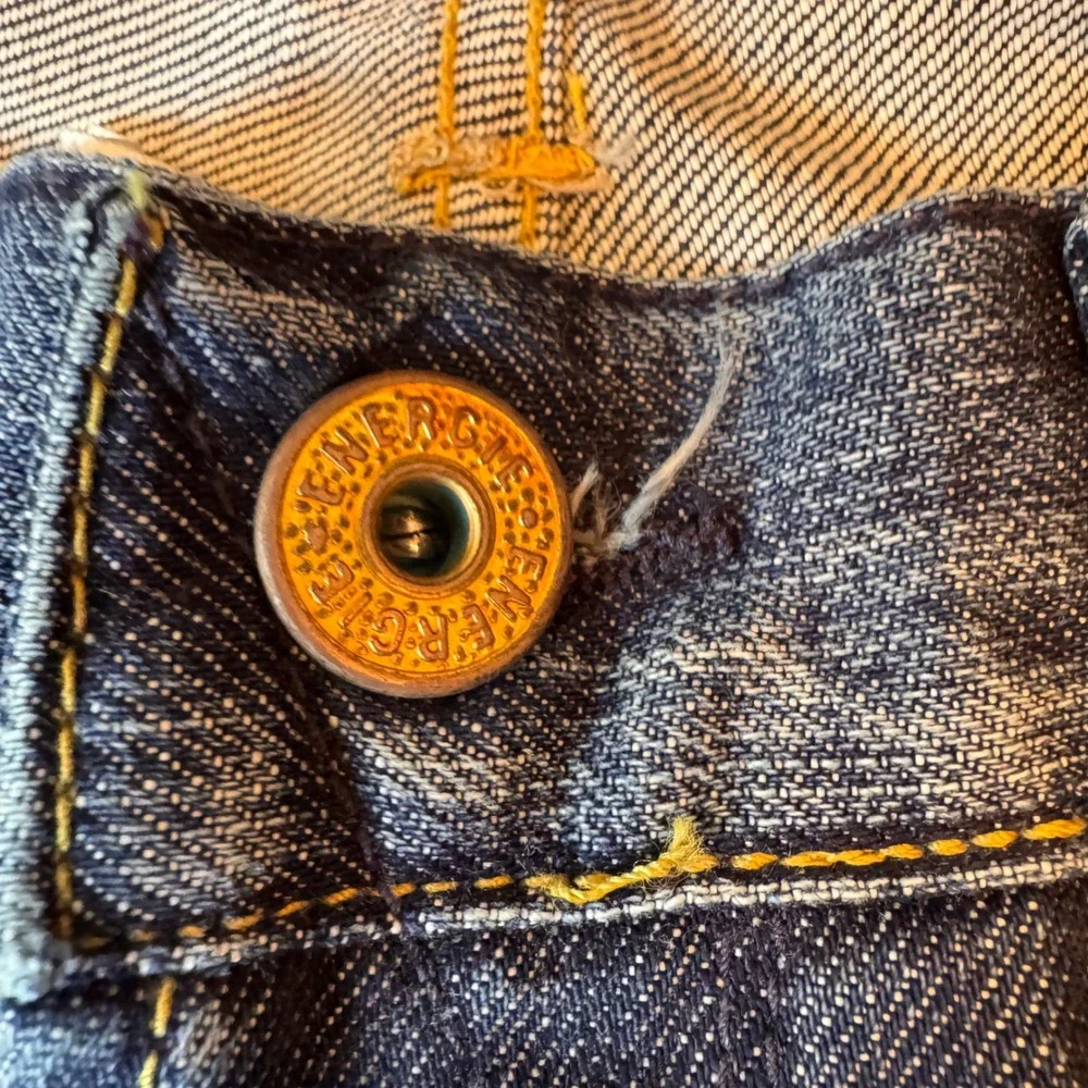 Stevenson Energie Jeans Mens 38 Blue Straight‎ Leg Whiskered Faded Denim Italy